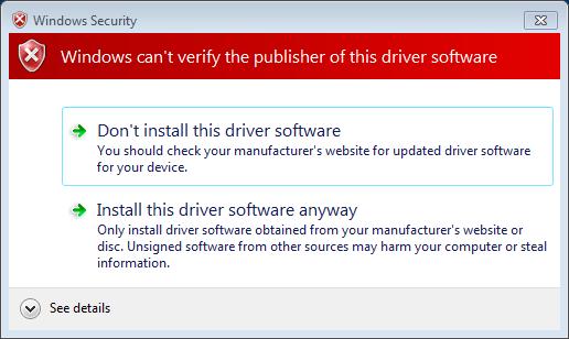 Please note: If you see this message, click Install this driver software anyway to continue. 8.