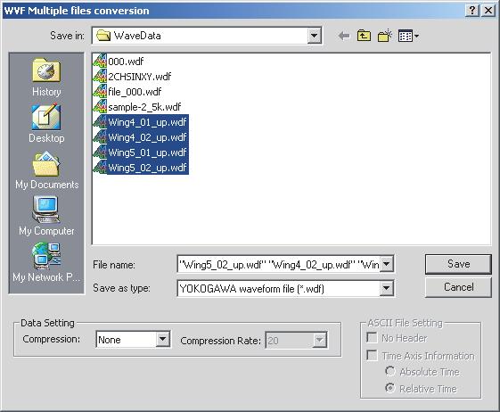 5.7 Converting WDF Files to WVF Files Procedure 1. Close the viewer window. 2.