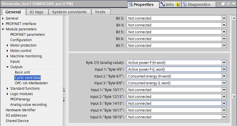 Select the PROFINET parameters (3) in the area navigation in Module parameters.