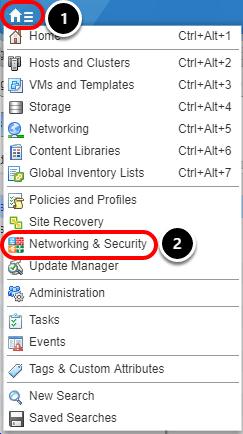 Navigate to Networking and Security 1.