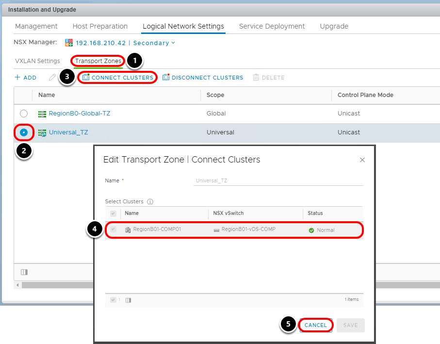The Secondary NSX Manager must also be configured with a Segment ID Pool. The Segment ID pools configured on all NSX Managers must not be overlapping.