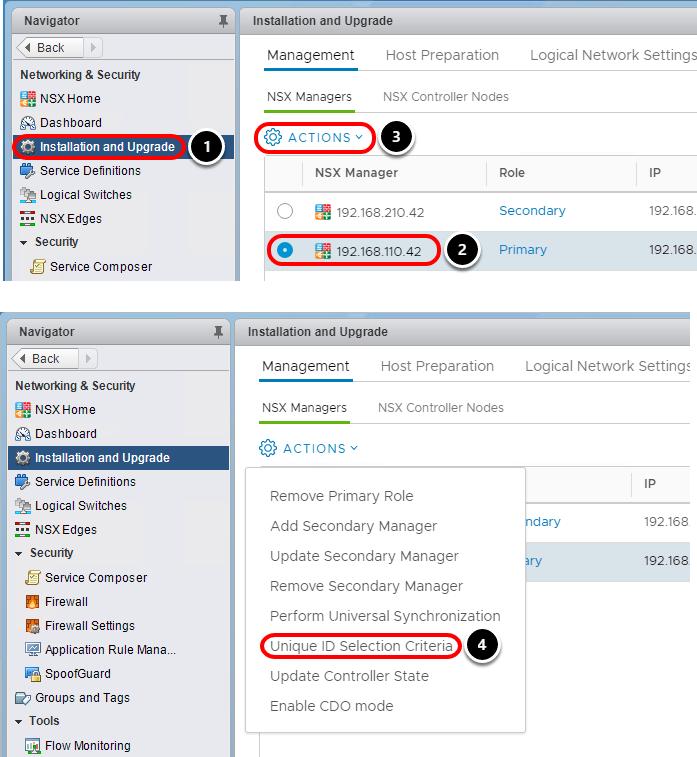 In earlier releases of NSX, security tags are local to a NSX Manager and are mapped to VMs using the VM's managed object ID.