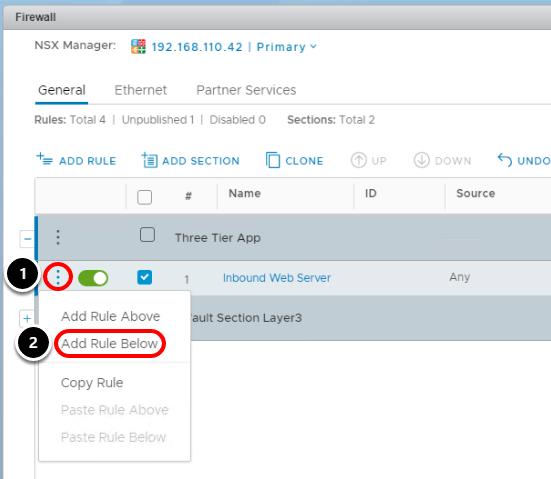 Configure a Rule for Web to Application Server under
