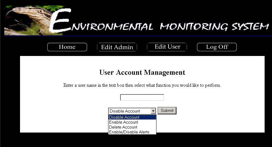 Edit User Screen The Edit User Screen allows the Administrator to grant permissions to specific