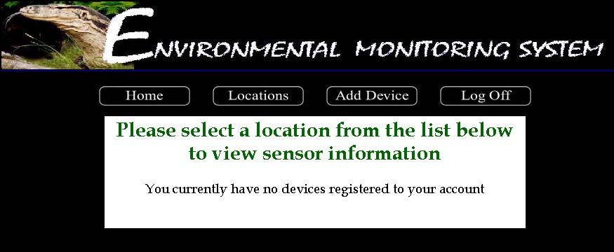 Remote User Location Screen When a Remote User attempts to view any registered sensors on the account, this screen