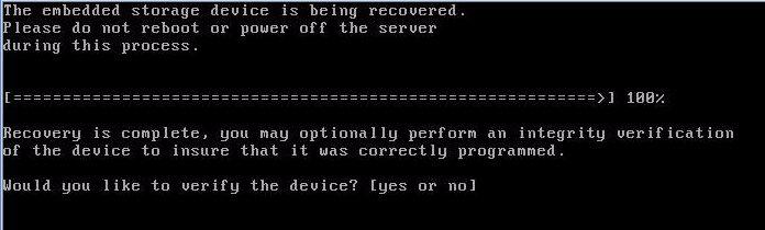 to ensure that it was programmed correctly. 7. If you want to perform an integrity check of the USB device, type yes, then press Enter.