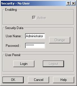 User Interface Figure 2.27. Administrator Login The Active box will be enabled. Figure 2.28. Security Manager Enabled To activate the Security Manager, mark the option Active.