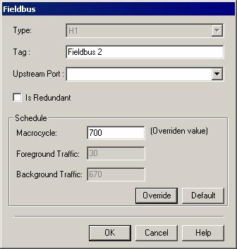 Plant Configuration Changing the H1 or HSE Fieldbus attributes Open the Fieldbus window, right-click the fieldbus icon and click Attributes. The Fieldbus dialog box will open. Figure 3.13.