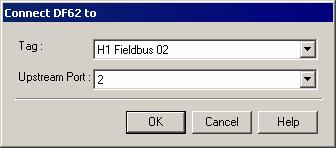 Select the fieldbus segment in the Tag box and the port to connect the fieldbus in the Upstream Port. Click Ok to conclude. Figure 3.21.
