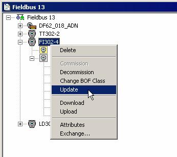 Communication H1 Device Download To execute the download for the device, double-click the icon of the fieldbus channel where the device is connected to open the corresponding Fieldbus window.