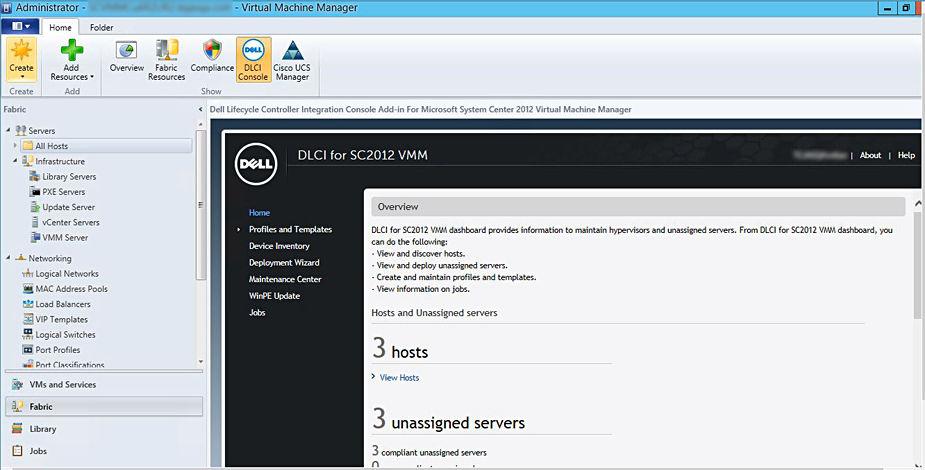Logging in to DLCI Console Add-in for SC2012 VMM To log in to DLCI Console Add-in for SC2012 VMM: 1.