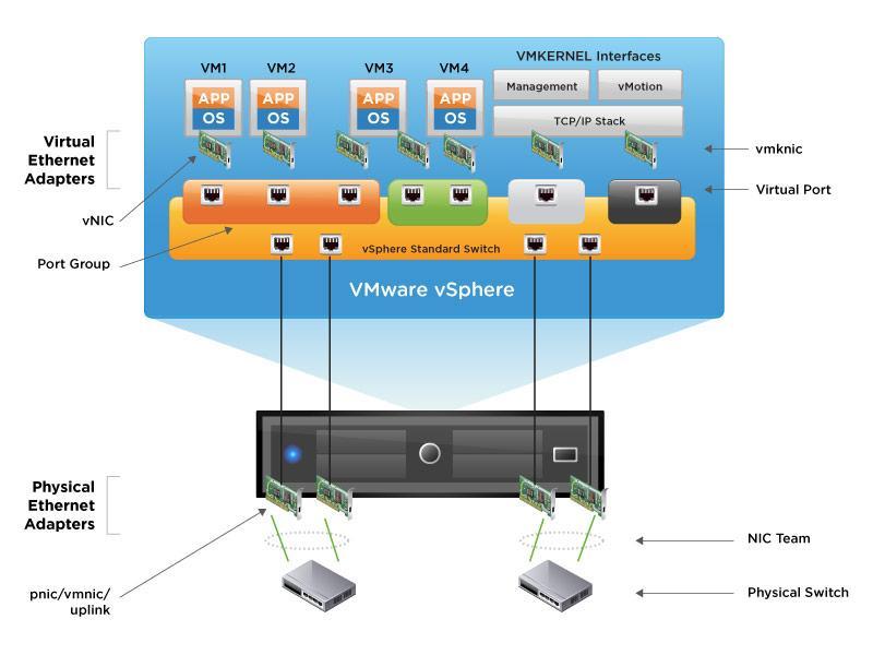 Virtual Switching: VMware vswitch» multiple VM one (or multiple) NIC» software vswitch hypervisor»