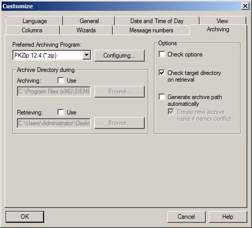 2 Set Options for Archiving Procedures 2.