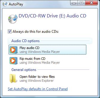 CHAPTER 4: Playing and Creating Media Files 3 If a dialog box opens and asks you what you want your notebook to do with the disc, click Play.