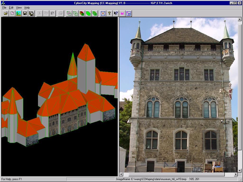5 MAPPING OF TEXTURE The CC_Mapping software was created for fast texturing of building façades and roofs in V3D-files. The V3D geometry is created in CC-Modeler.