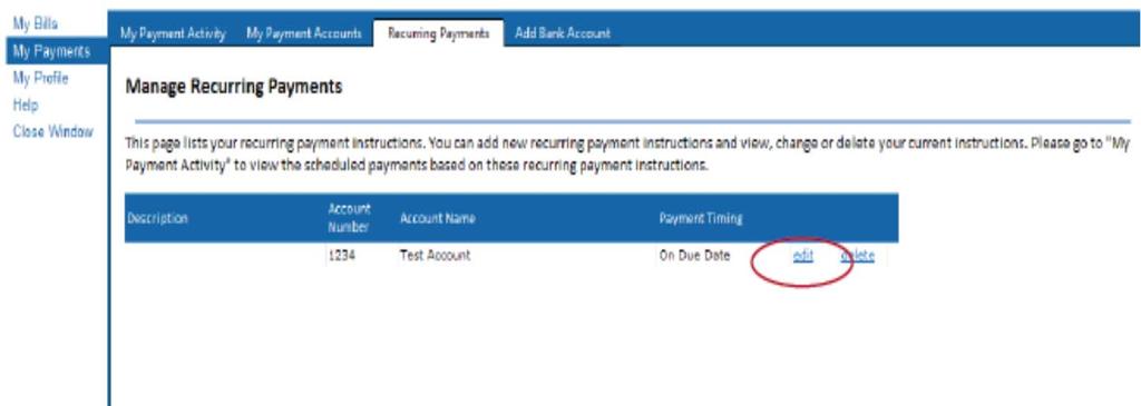 10. Payment options may be edited by clicking edit. Update your options and click Save.