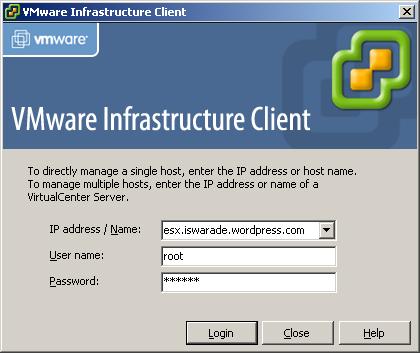 Launch the Virtual Infrastructure Client and log in
