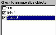 Ashbury Training Lesson 2: Working with multimedia 5. On the Animation Effects toolbar, click on the Custom Animation button To display the Custom Animation dialog box. 6.