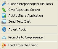 Audio Options Up to four people to speak simultaneously.