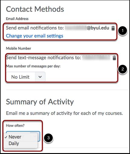 Options 1. Change or add your email address 2.