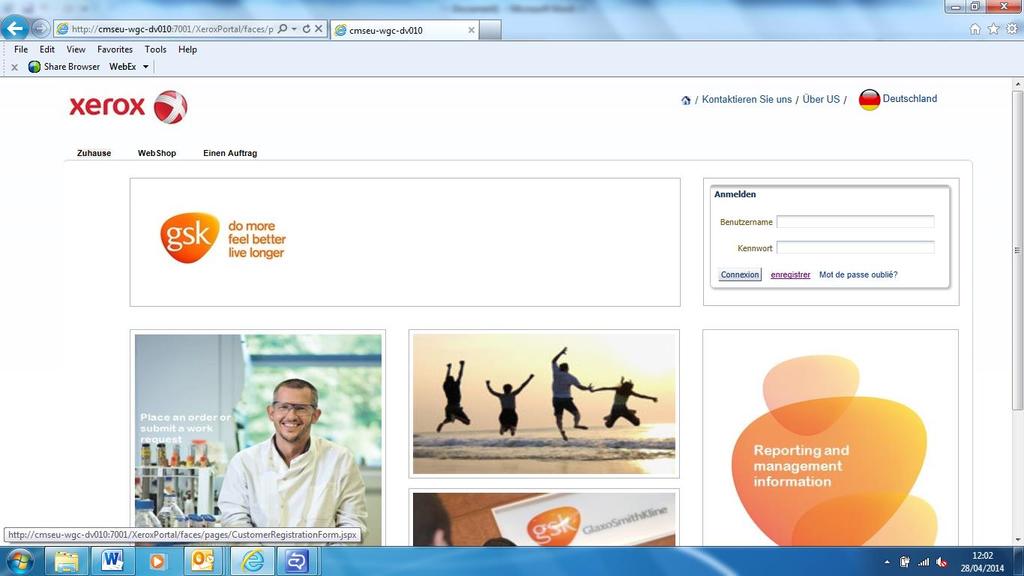Client Portal Using the URL supplied, connect to the GSK Client Portal.