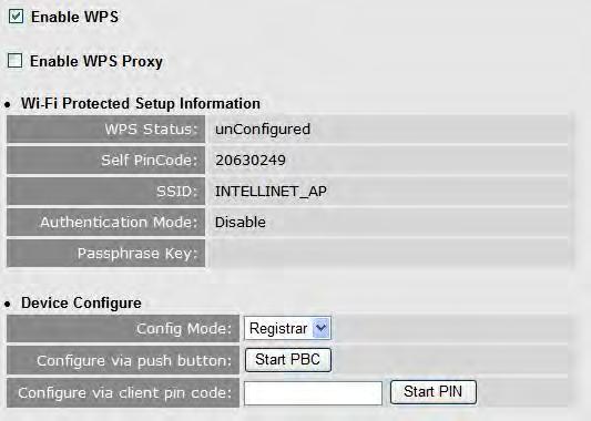 Here are descriptions of every setup item: Enable WPS Wi-Fi Protected Setup Information Check to enable or disable the WPS function.