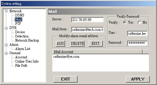 You can get information (SMTP server) from your e-mail system supplier.