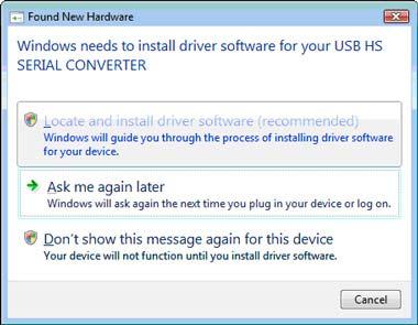 DRIVER INSTALLATION QUICK GUIDE For Windows 8 and 7, drivers will be installed automatically when your computer is connected to the Internet.