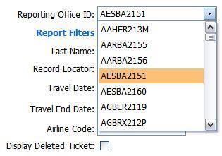 Reporting Office ID Field In this field the user may request the office for which may ask for a report.