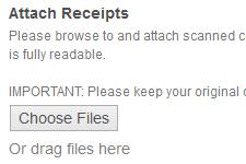 Attaching Receipts You will be required to upload images of all receipts that you have claimed on the expense form.