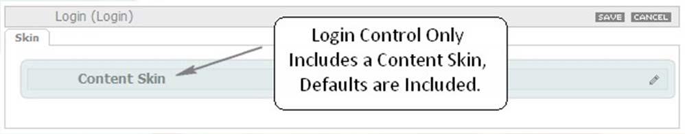 Controls: Login Definitions: Creates a login area including username/password fields.