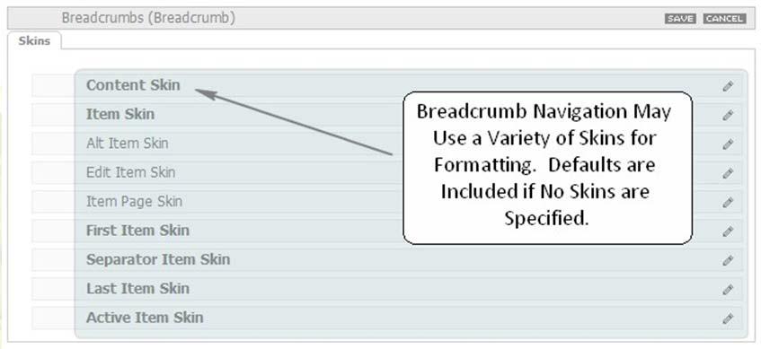 Controls: Breadcrumb Definitions: Breadcrumbs are a type of menu to help guide a visitor where they came from.