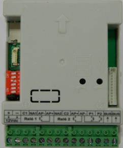 Video module EL63/GB - Operative modes Características principales: - Door panel code programming, (00-03) through dip switches - relays for door lock. exit buttons input (one per relay).