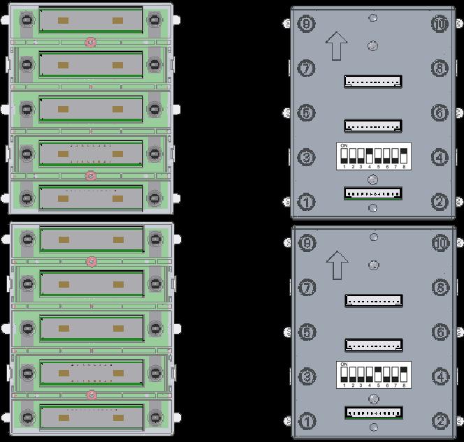 Configuración Settings- Panels Direcciones módulos EL610D pulsadores individual code 0 code 0 code 19 code 19