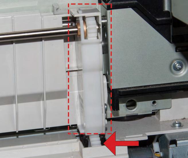 It helps feed paper from tray 4 into the main body of the printer, and is only used when feeding from tray 4.