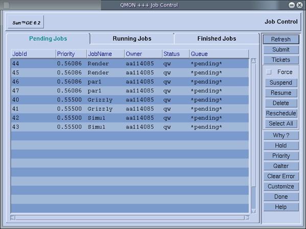 37 Graphical user control qmon can be used to do anything done at the command line including submitting jobs. qmon is launched from the login nodes.