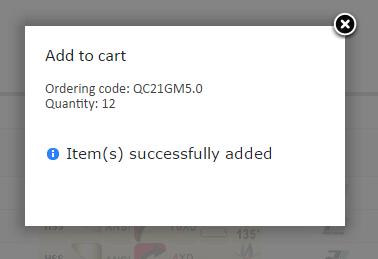 Simply click the Shopping Cart icon and the below pop-up