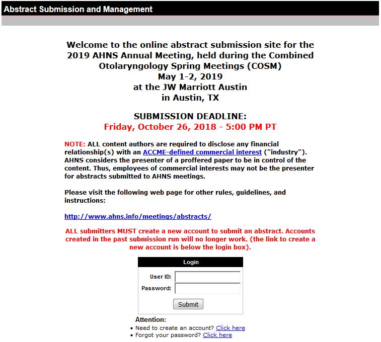 Part 1 Accessing the Abstract Submission Site To access the abstract submission site, please go to the following page: On that page, you will see a link to access the abstract submission site.