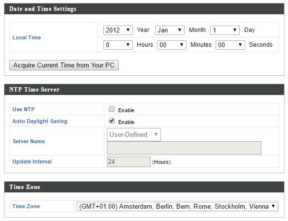 IV-4-2. Date and Time You can configure the time zone settings of your access point here. The date and time of the device can be configured manually or can be synchronized with a time server.