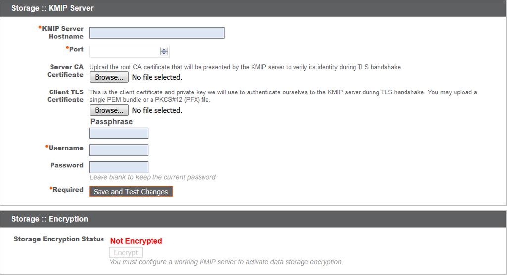 Encryption: Configure KMIP Server and Encrypt Session Data The Encryption section allows you to encrypt session data stored on your BeyondTrust Appliance.