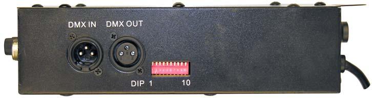 A standard DMX address for a Showtec Star Sky, which has four channels (CH1=Speed, CH2=Speed, CH3=Program and CH4=Program) is as follow: Example Star Sky Address Value DMX Dip Switches "ON" Unit 5 1