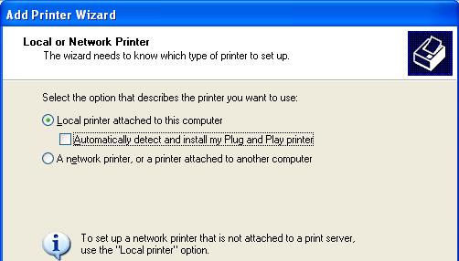 From the drop-down menu in the Use the following port field, choose the suitable print