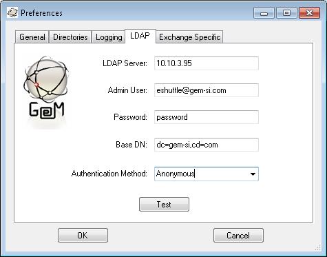 Here we will fill out the LDAP information for the Active Directory domain where your Exchange mailboxes reside. LDAP Server should be set to your Primary Domain Controller.