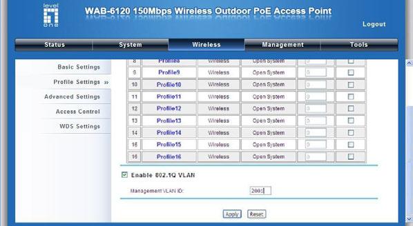 of accessing the Web page of the LEVELONE 150MBPS WIRELESS POE