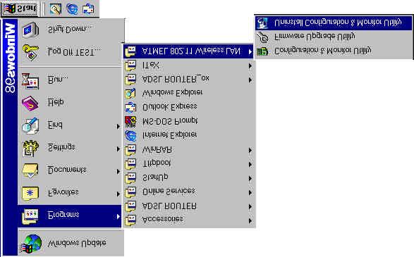 Uninstall Driver To uninstall the driver, please follow the instructions shown below. 1. Go to Start ATMEL 802.