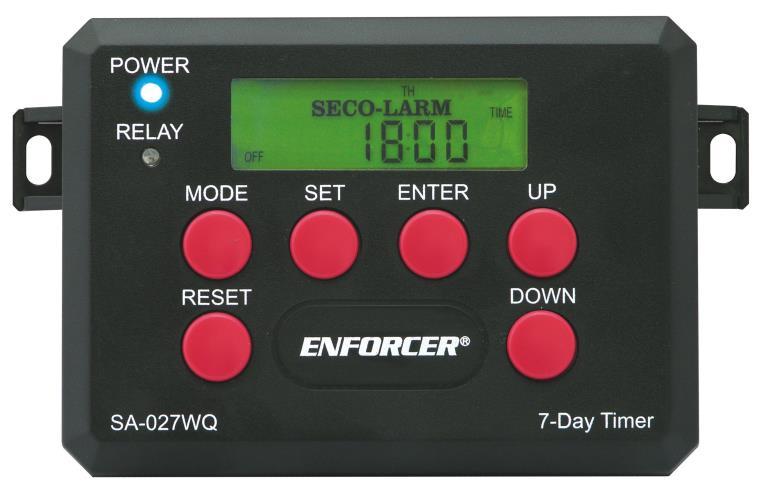 SA-027WQ 7-Day Timer Manual Automate the following: Lighting Systems Access Controls Security Systems Environmental Controls 12~24 VAC/VDC Program up to 60 flexible events Holiday function (up to 99