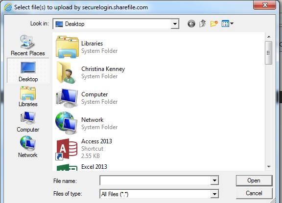 8. A window will popup allowing you to select your file/document 9.