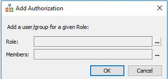 3. Select a Role from the list of roles and select users and/or user groups for the Members field. All user and/or user groups will now have authorization based on the selected role.