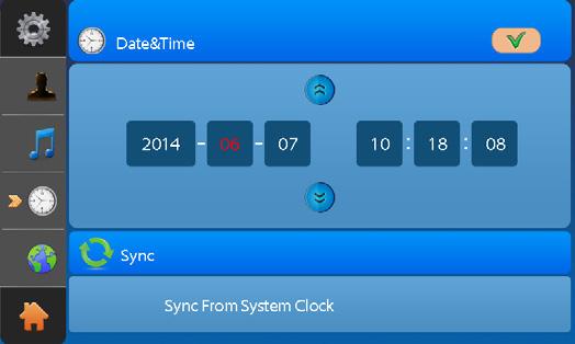 5.2.Date & Time Settings Touch settings icon and choose Date & Time. Here you can set date and time.