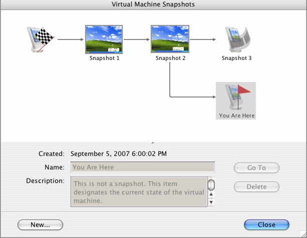 Working with Snapshots and Undo Disks 151 Navigating Between Snapshots Parallels Desktop enables you to back up your virtual machine state by making snapshots.